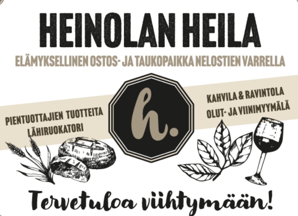 Heilan mainos, jossa kerrotaan sen olevan elämyksellinen ostos- ja taukopaikka nelostien varrella