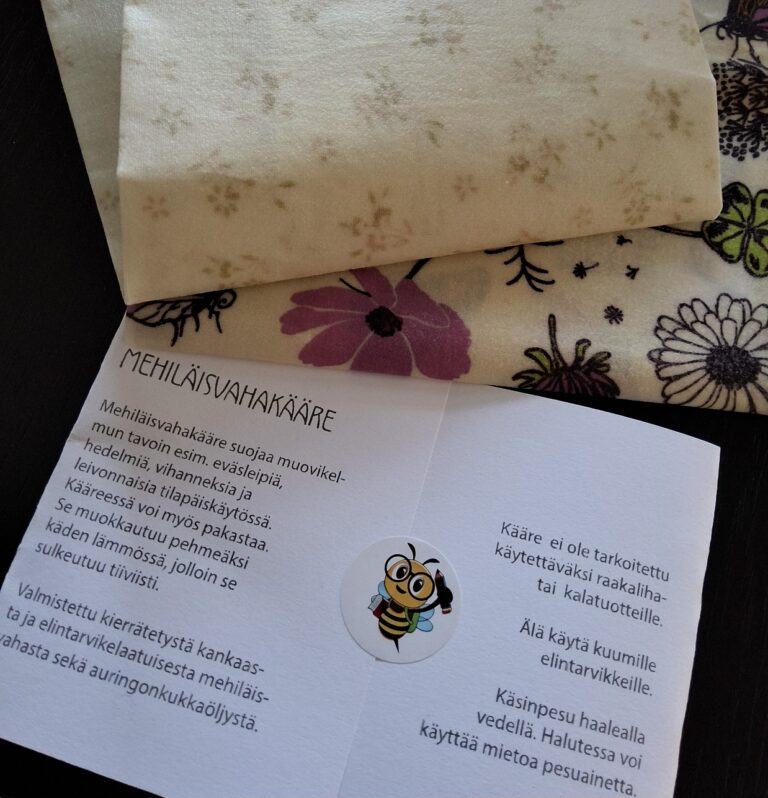 Erilaisia mehiläisvahakääreitä ja ohje niiden käyttämiseen.